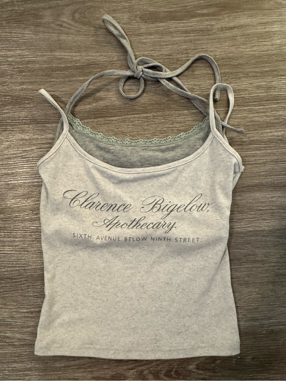 Light Gray Lace-Trim Halter Camisole